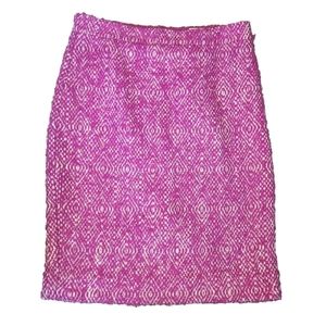 J Crew Size 6 Pink Corkscrew Tweed Wool blend skirt Barbie Pencil Skirt